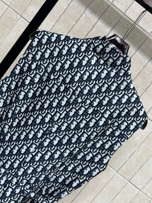 CD 26s Monogram Sleeveless Dress Polyester Fiber 400704