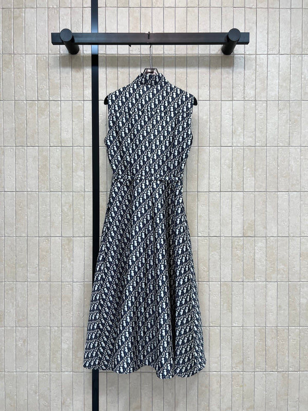 CD 26s Monogram Sleeveless Dress Polyester Fiber 400704