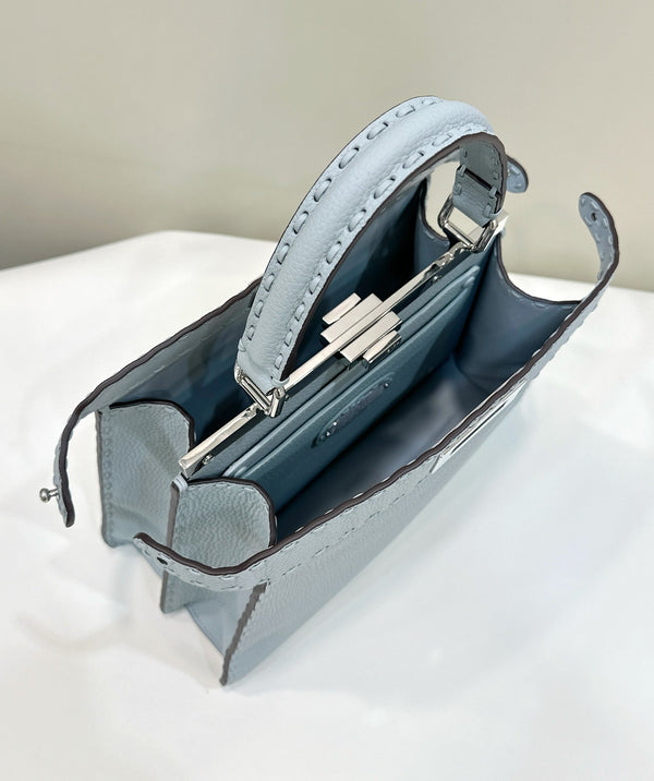 PEEKABOO ISEEU 33 IN BABY BLUE GRAINED CALFSKIN SILVER HARDWARE