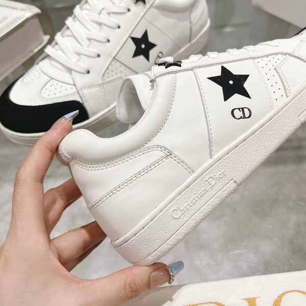 cd star sneaker white calfskin black suede