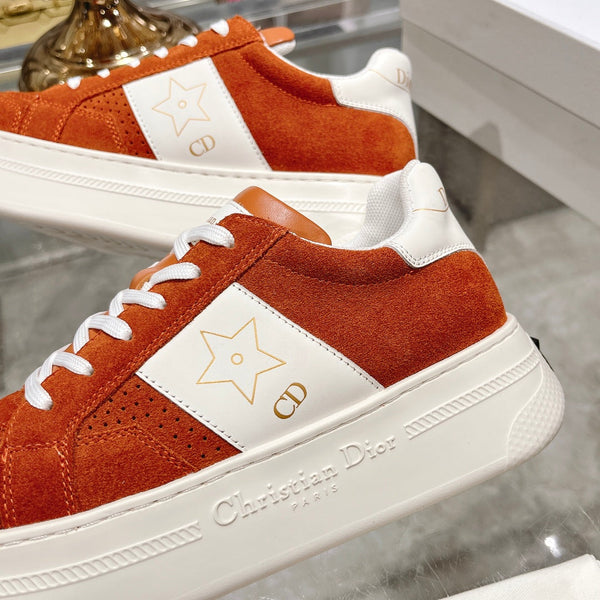 cd star sneaker white calfskin orange suede