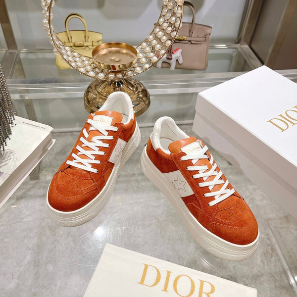 cd star sneaker white calfskin orange suede
