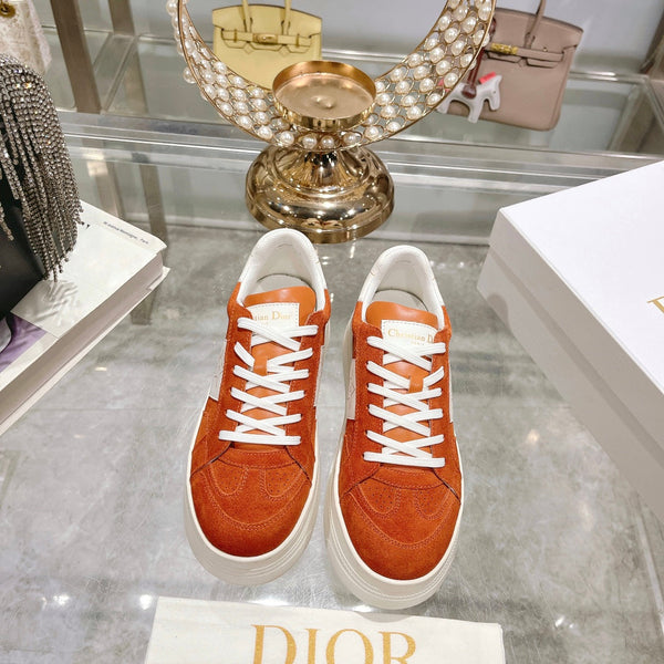 cd star sneaker white calfskin orange suede