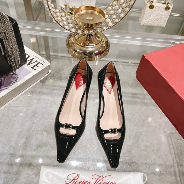 Viv Canard Pumps 55 Black Patent Leather