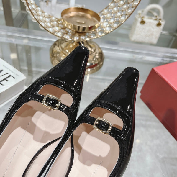 Viv Canard Pumps 55 Black Patent Leather