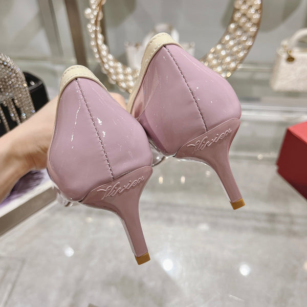 Viv Canard Pumps 55 Violet White Patent Leather