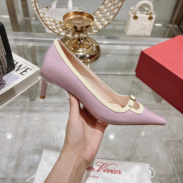 Viv Canard Pumps 55 Violet White Patent Leather