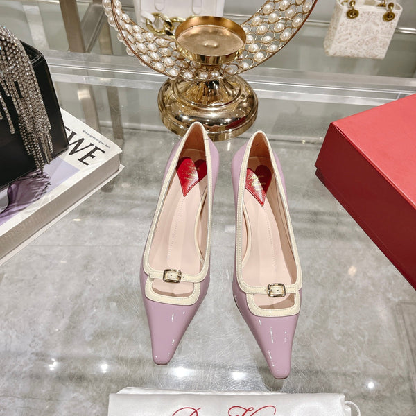 Viv Canard Pumps 55 Violet White Patent Leather