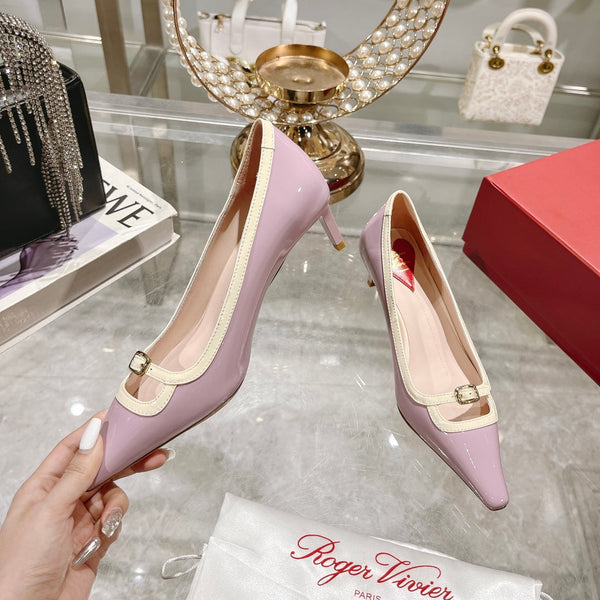 Viv Canard Pumps 55 Violet White Patent Leather