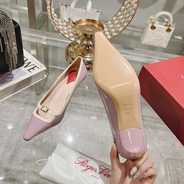 Viv Canard Pumps 55 Violet White Patent Leather