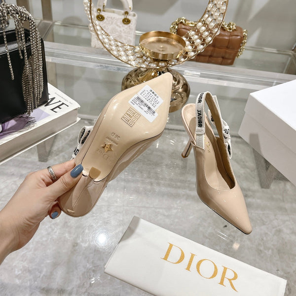 JAdior Slingback 85 Beige Patent Calfskin