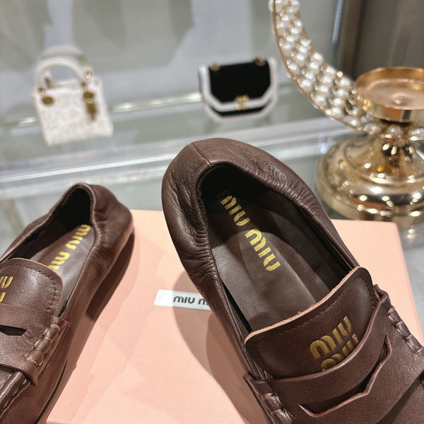 Miu Miu 25 Loafer Chocolate Brown Cowhide 175908