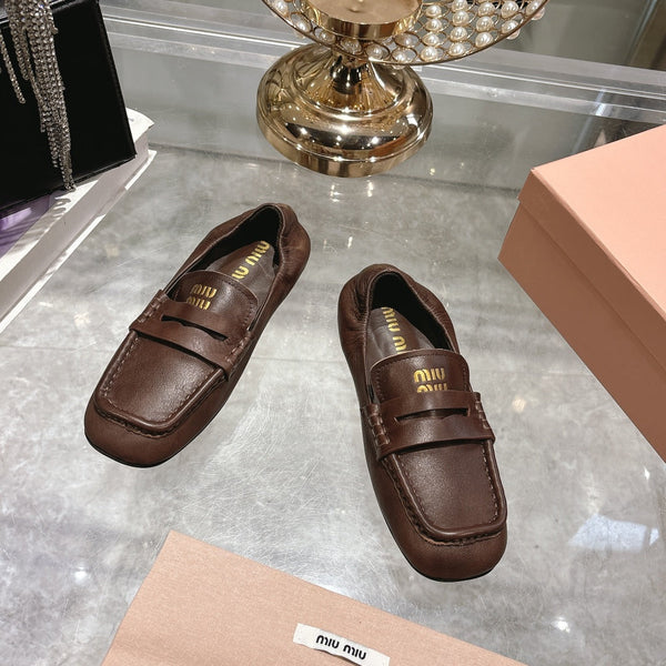 Miu Miu 25 Loafer Chocolate Brown Cowhide 175908