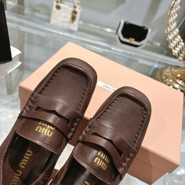 Miu Miu 25 Loafer Chocolate Brown Cowhide 175908