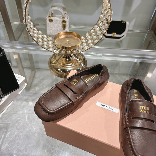 Miu Miu 25 Loafer Chocolate Brown Cowhide 175908
