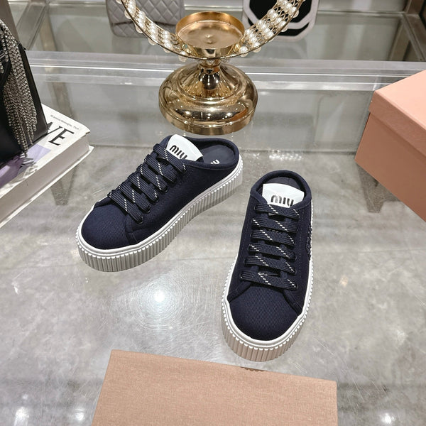 Miu 25C Sneaker Mules Night Blue Demin Fabric 235315