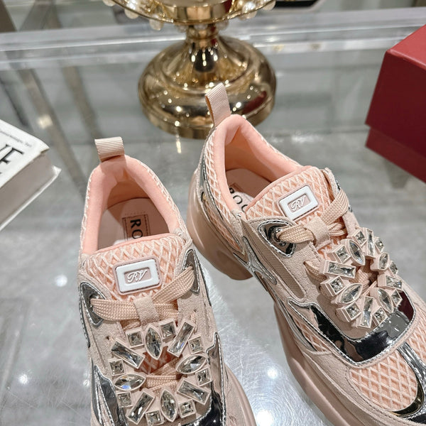 Viv 25 Diamond Sneaker Pink Cowhide Original Imported 235357