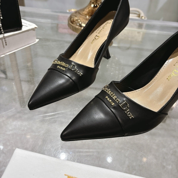 CD 25 Pump High Heels Black Leather 306925