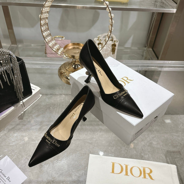 CD 25 Pump High Heels Black Leather 306925