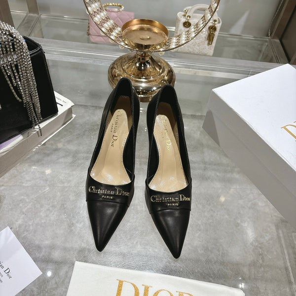 CD 25 Pump High Heels Black Leather 306925