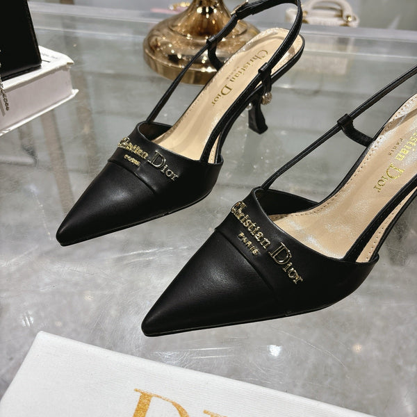 CD 25 Slingback Heel Black Leather 306927