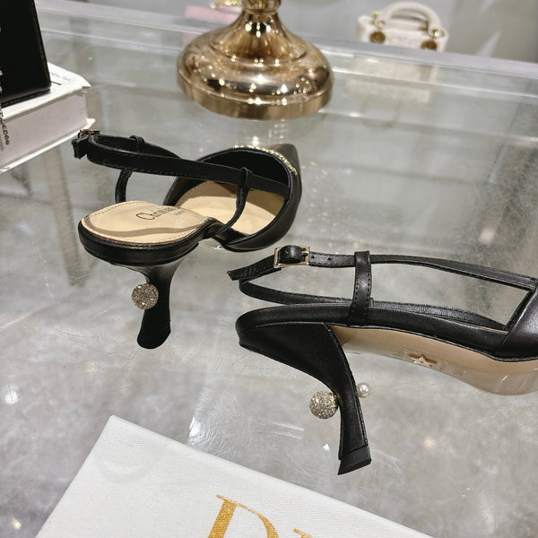 CD 25 Slingback Heel Black Leather 306927