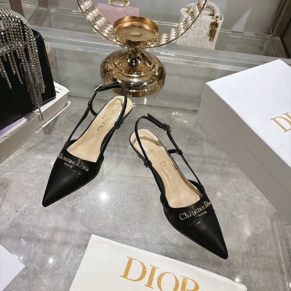 CD 25 Slingback Heel Black Leather 306926