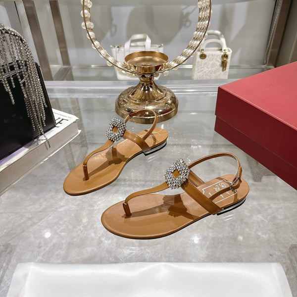 Viv 25 Thong Sandals Brown Cowhide 334690