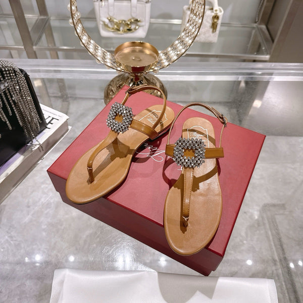 Viv 25 Thong Sandals Brown Cowhide 334690