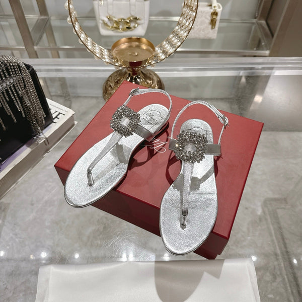 Viv 25 Thong Sandals Silver Cowhide 334692