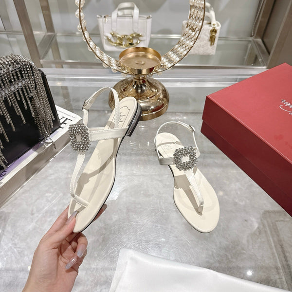 Viv 25 Thong Sandals White Cowhide 334693