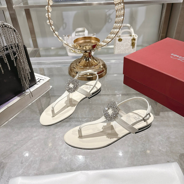 Viv 25 Thong Sandals White Cowhide 334693