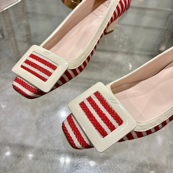 Viv 25 Pumps 4.5cm Red Floral Fabric Leather 355493