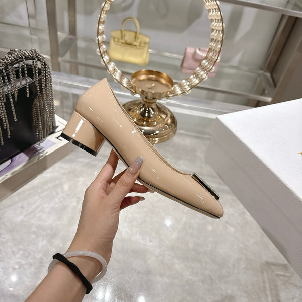 CD 25 Pump Heel Height 3cm Cream Patent Leather 393412