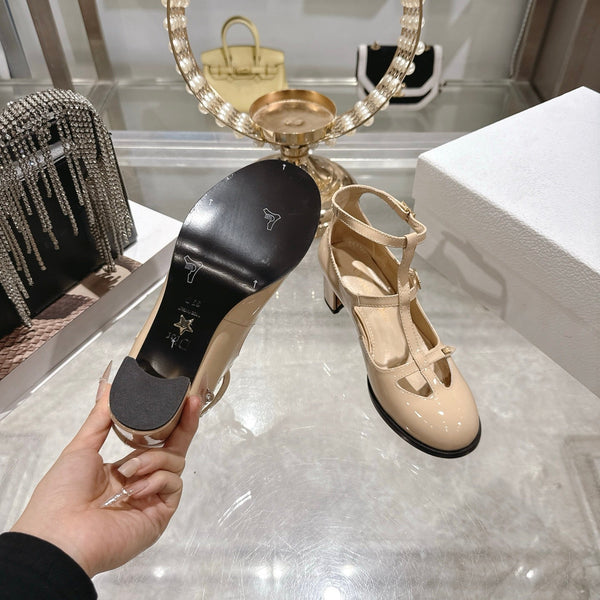 CD 26 Talon Mary Jane 40 Cuir Verni Beige 592221