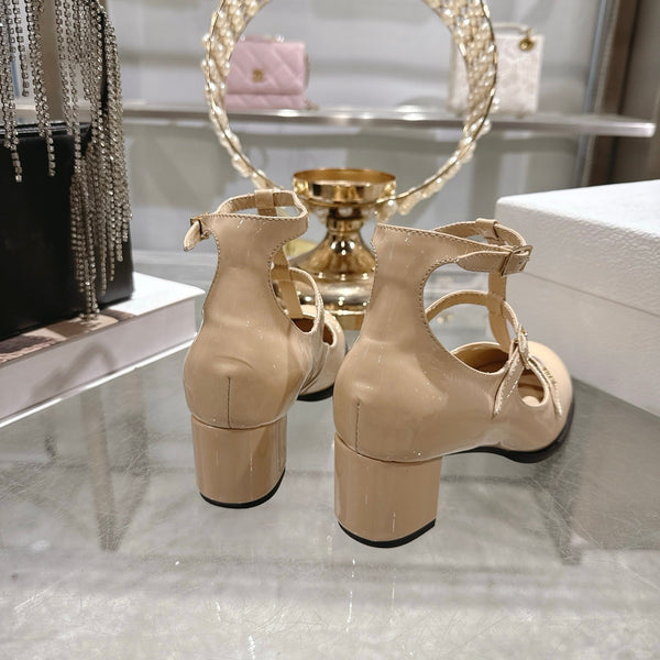 CD 26 Talon Mary Jane 40 Cuir Verni Beige 592221