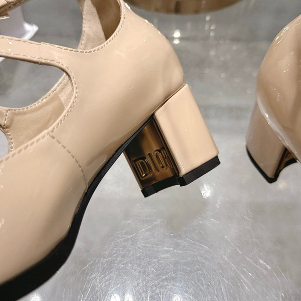 CD 26 Talon Mary Jane 40 Cuir Verni Beige 592221