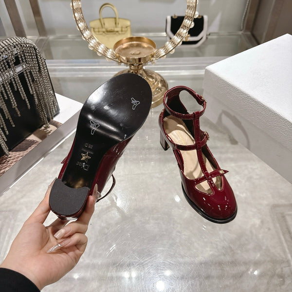 CD 26 Talon Mary Jane 40 Cuir verni rouge foncé 592223