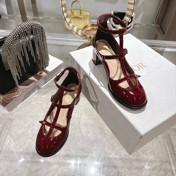 CD 26 Talon Mary Jane 40 Cuir verni rouge foncé 592223