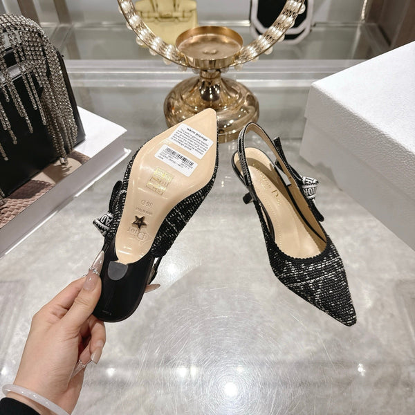 CD 26 Slingback 45mm Tweed noir 592237