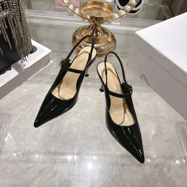 CD 26 Mary Jane High Heels 80 Black Patent Leather 679859