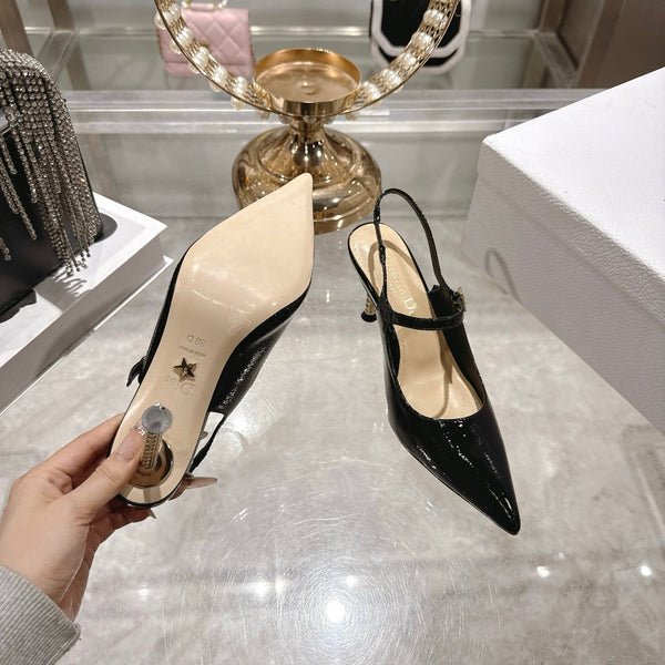 CD 26 Mary Jane High Heels 80 Black Patent Leather 679859