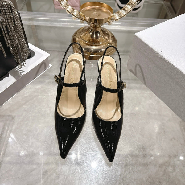 CD 26 Mary Jane High Heels 80 Black Patent Leather 679859
