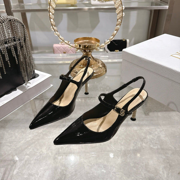 CD 26 Mary Jane High Heels 80 Black Patent Leather 679859