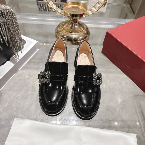 Roger Vivier 26s Viv' Ranger Loafer Black Patent Leather 679812