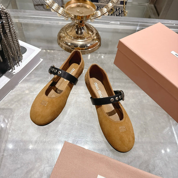 Miu 26s Ballerinas Brown Suede 679782