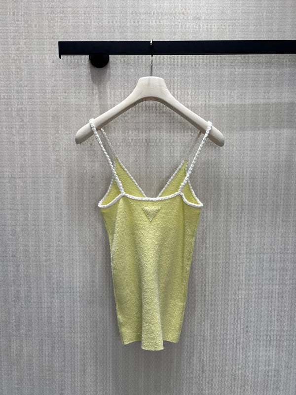 Prad Pollen Yellow Cotton Bouclé Top 400562