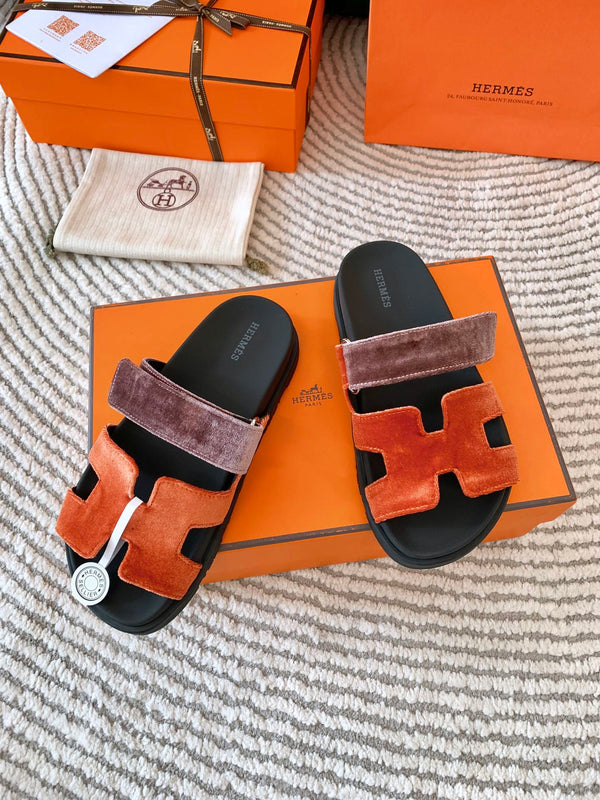 HM Chypre Sandal Red Orange Mix Purple Corduroy 963557