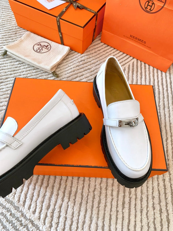 HM Icone Loafer White Nappa Goat Leather 963173