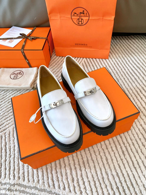 HM Icone Loafer White Nappa Goat Leather 963173